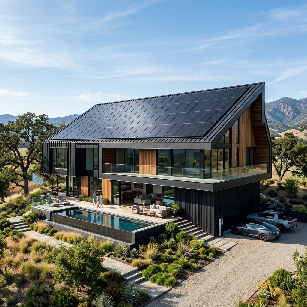Modern Solar Energy Residential Home